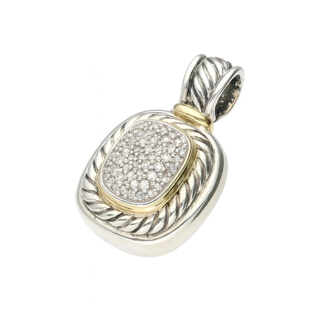 DY STERLING SILVER DIAMONDS 18K YELLOW GOLD ALBION® ENHANCER PENDANT