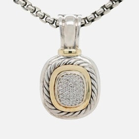DY STERLING SILVER DIAMONDS 18K YELLOW GOLD ALBION® ENHANCER PENDANT