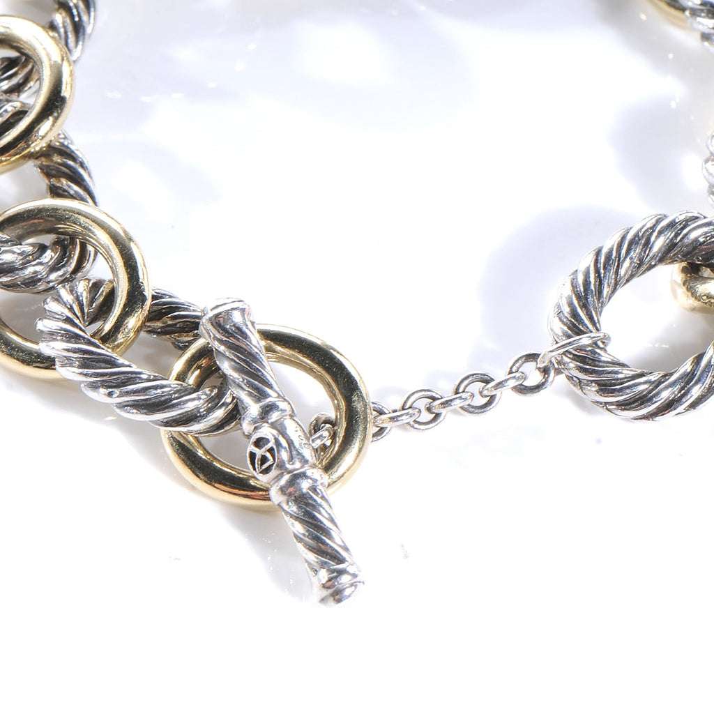 DY STERLING SILVER 18K YELLOW GOLD MADISON® TOGGLE CHAIN BRACELET