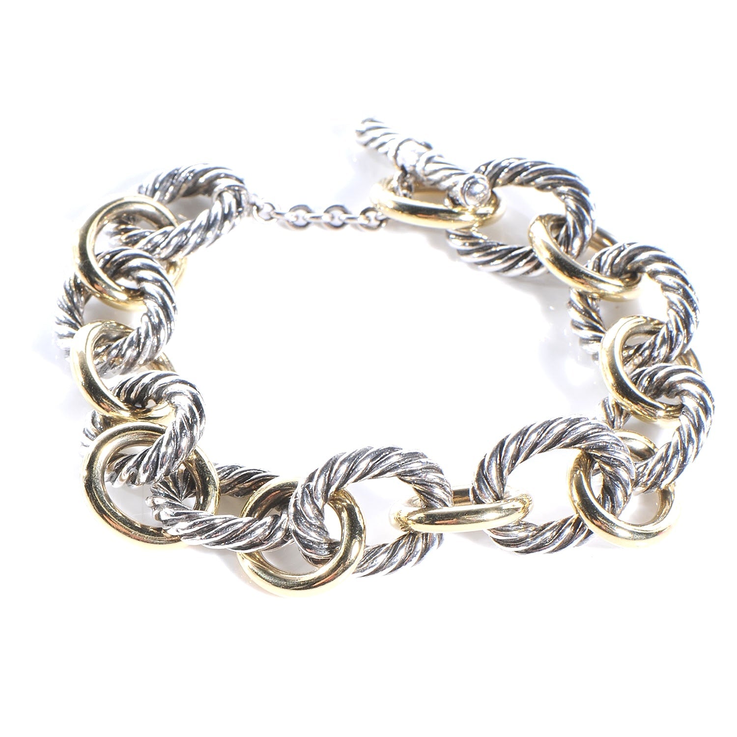 DY STERLING SILVER 18K YELLOW GOLD MADISON® TOGGLE CHAIN BRACELET
