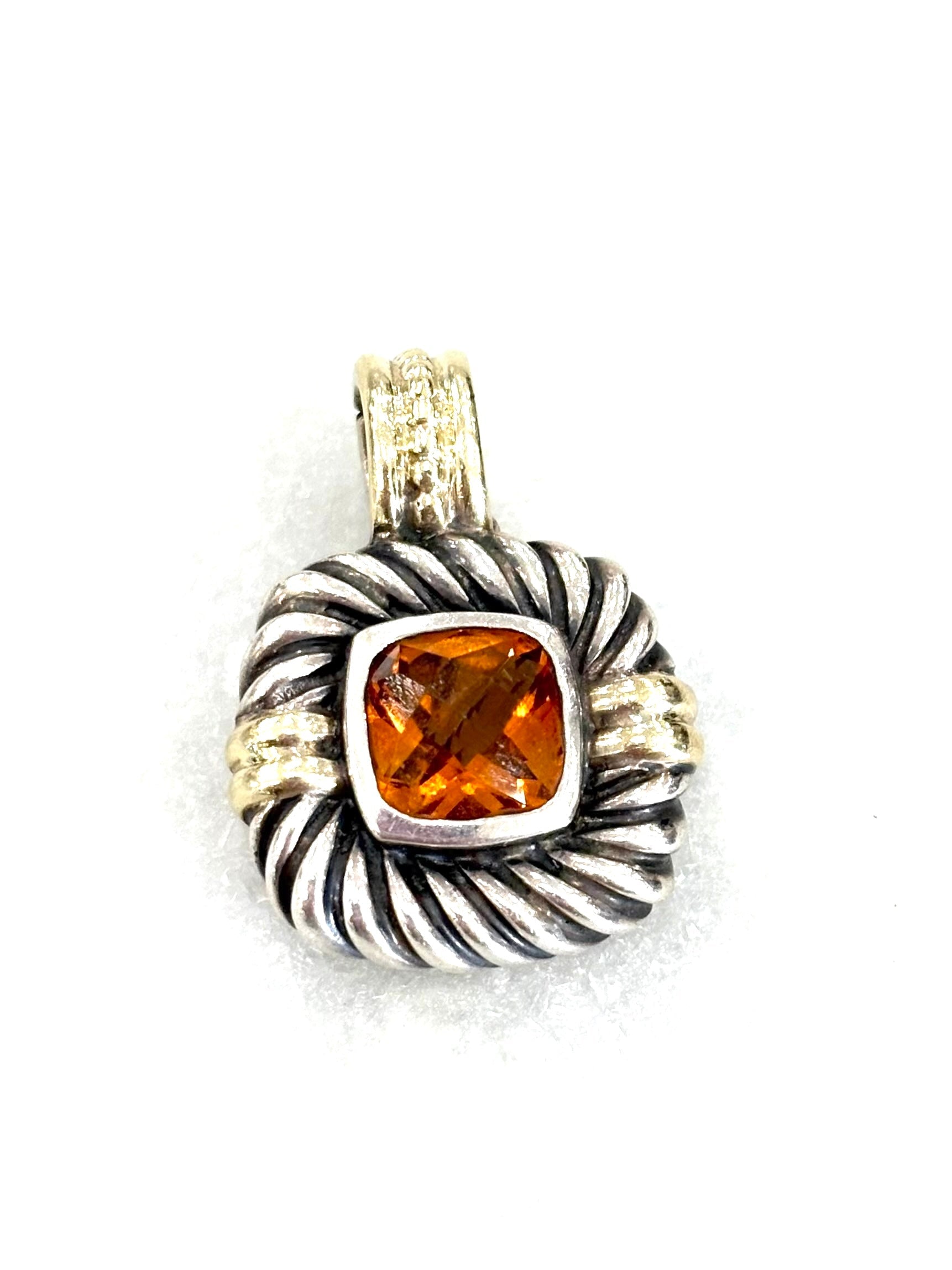 DY STERLING SILVER 14K YELLOW GOLD CITRINE ALBION ENHANCER PENDANT