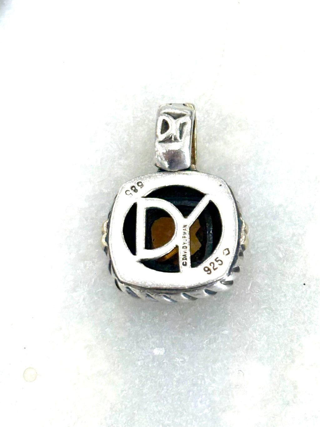 DY STERLING SILVER 14K YELLOW GOLD CITRINE ALBION ENHANCER PENDANT