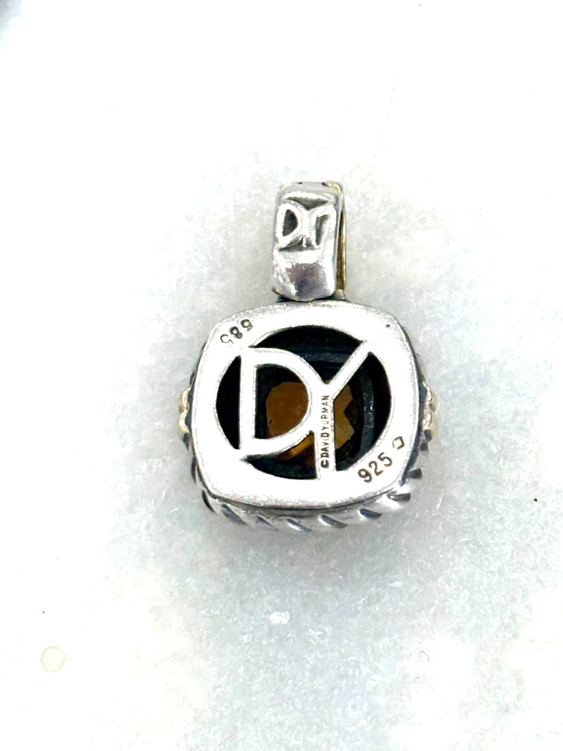 DY STERLING SILVER 14K YELLOW GOLD CITRINE ALBION ENHANCER PENDANT