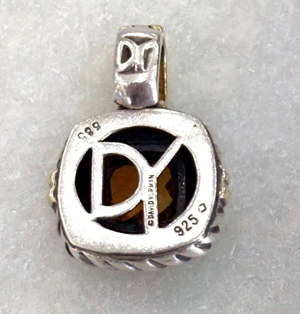 DY STERLING SILVER 14K YELLOW GOLD CITRINE ALBION ENHANCER PENDANT