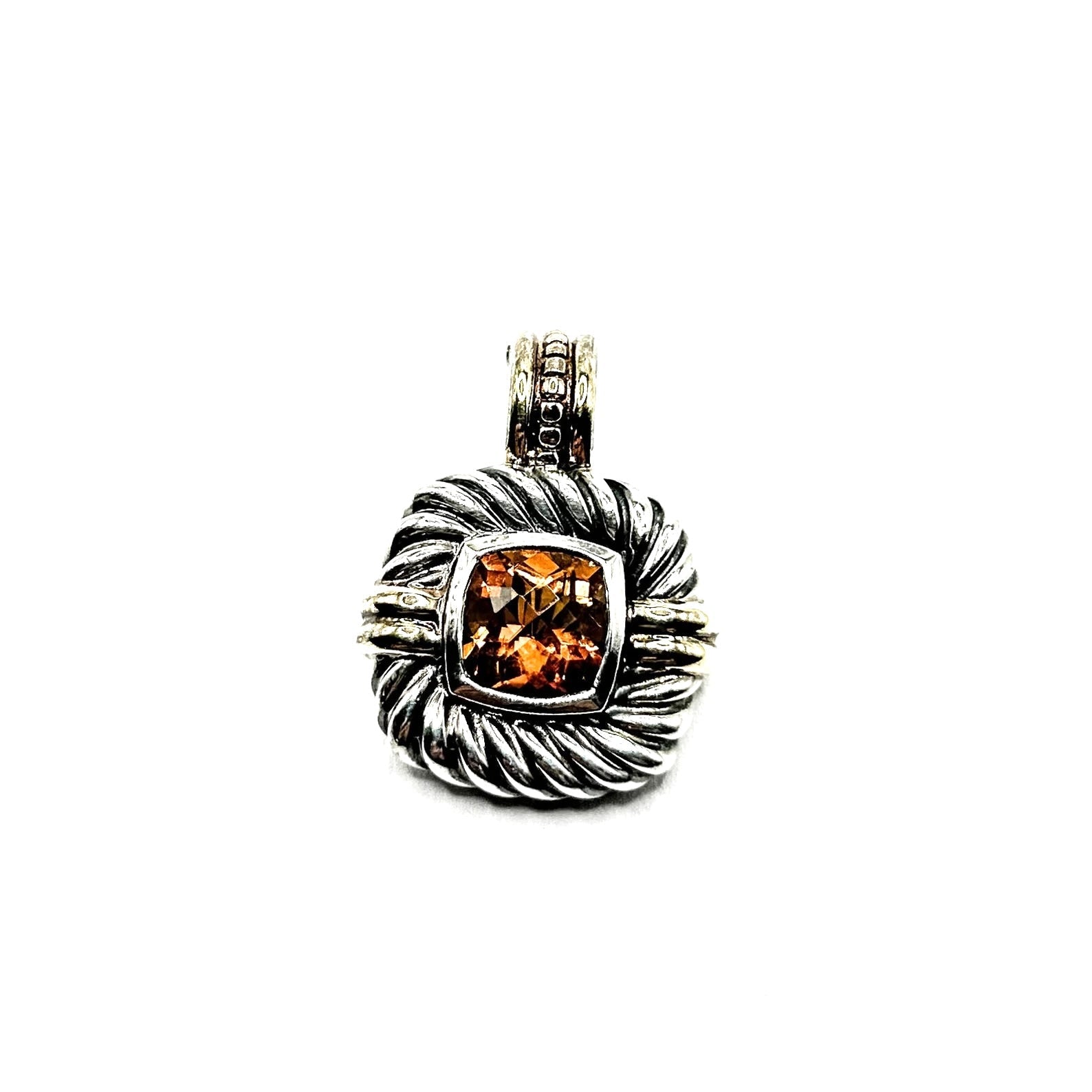 DY STERLING SILVER 14K YELLOW GOLD CITRINE ALBION ENHANCER PENDANT
