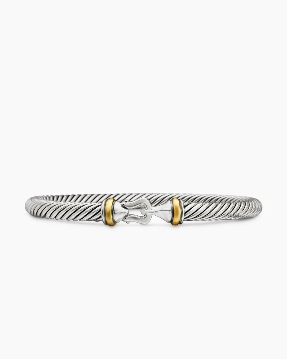 DY BUCKLE CLASSIC CABLE STERLING SILVER 18K GOLD BRACELET