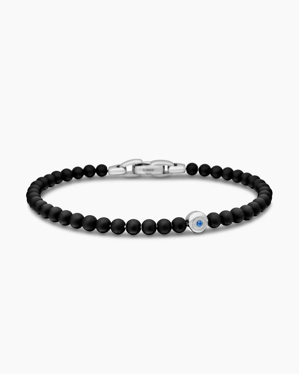DAVID YURMAN SPIRITUAL ONYX & SAPPHIRES BEADS EVIL EYE BRACELET