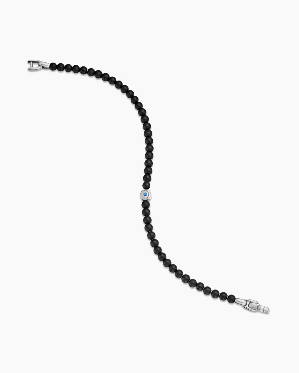 DAVID YURMAN SPIRITUAL ONYX & SAPPHIRES BEADS EVIL EYE BRACELET