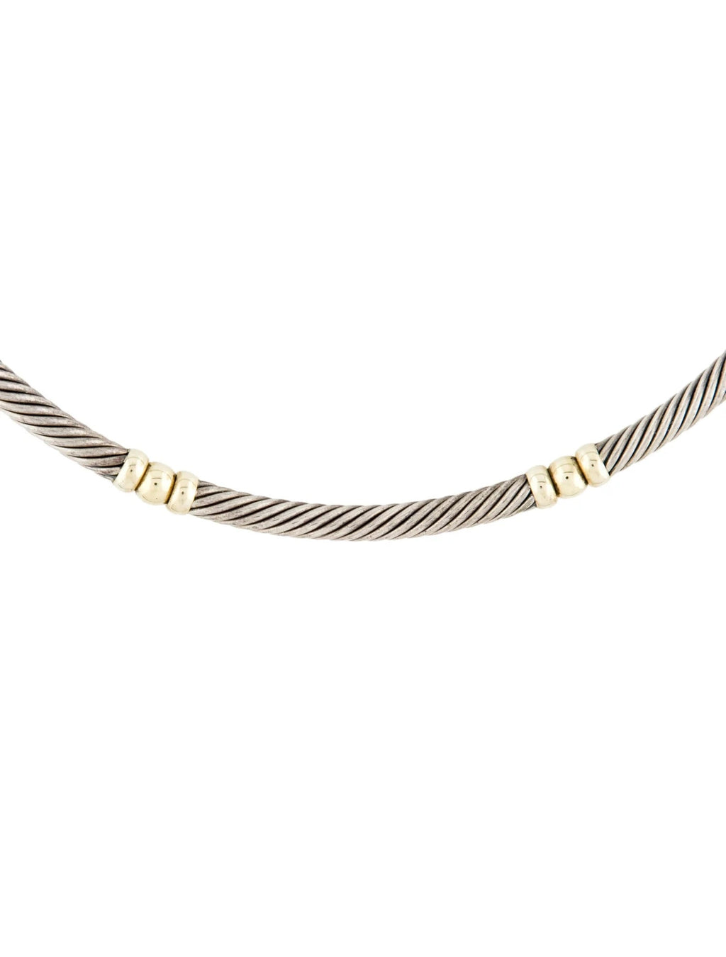 DY STERLING SILVER 14K YELLOW GOLD HAMPTON CABLE COLLAR NECKLACE