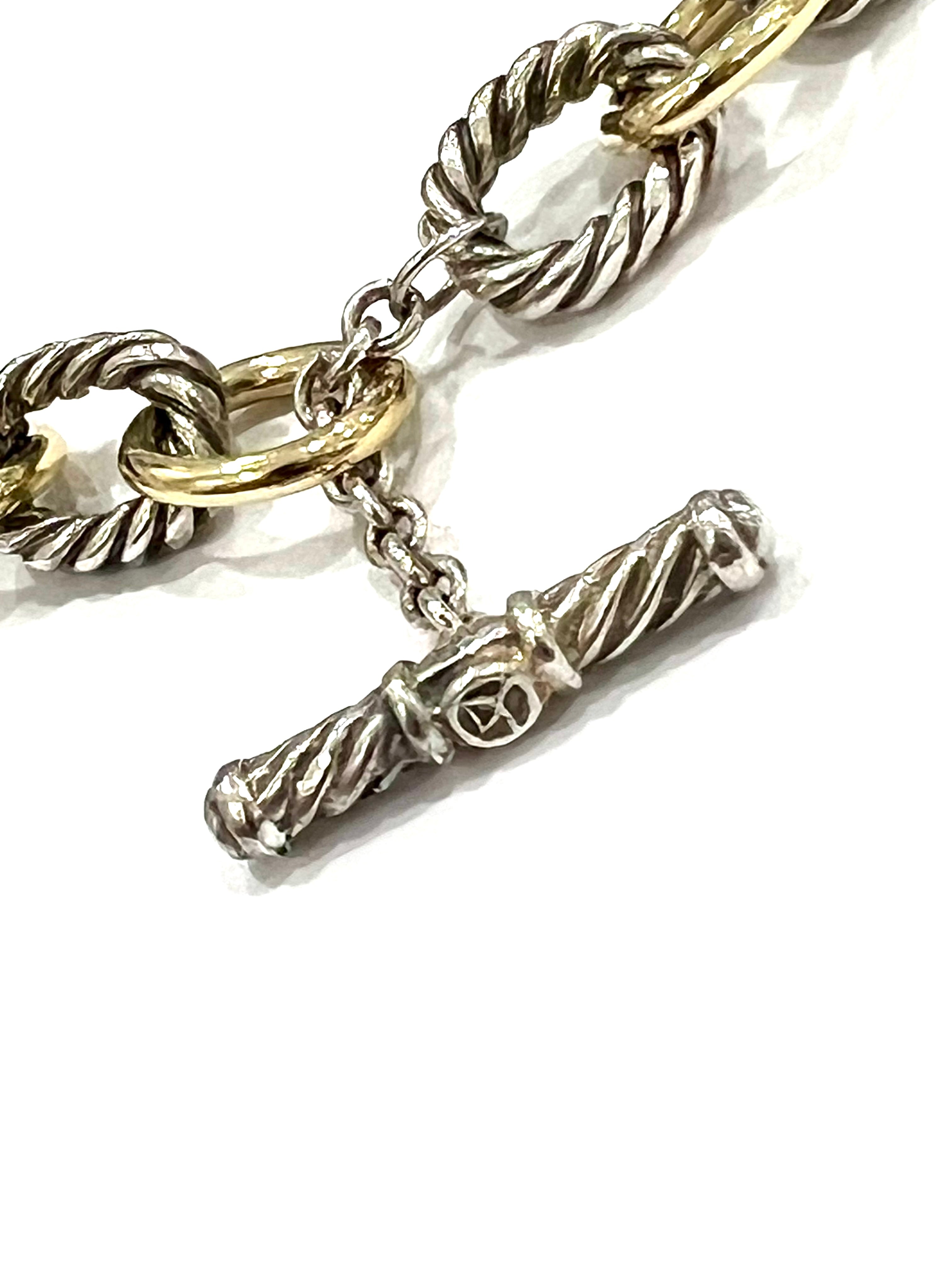 DY STERLING SILVER 18K YELLOW GOLD MADISON® TOGGLE CHAIN BRACELET