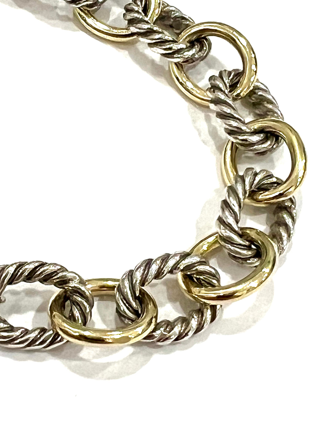 DY STERLING SILVER 18K YELLOW GOLD MADISON® TOGGLE CHAIN BRACELET