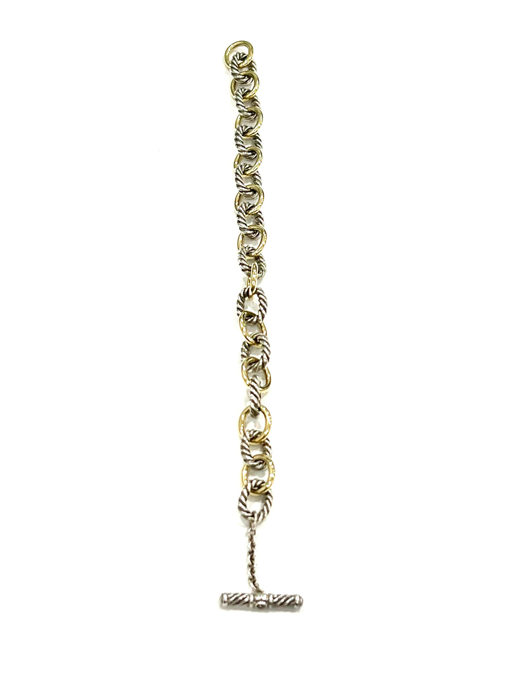 DY STERLING SILVER 18K YELLOW GOLD MADISON® TOGGLE CHAIN BRACELET