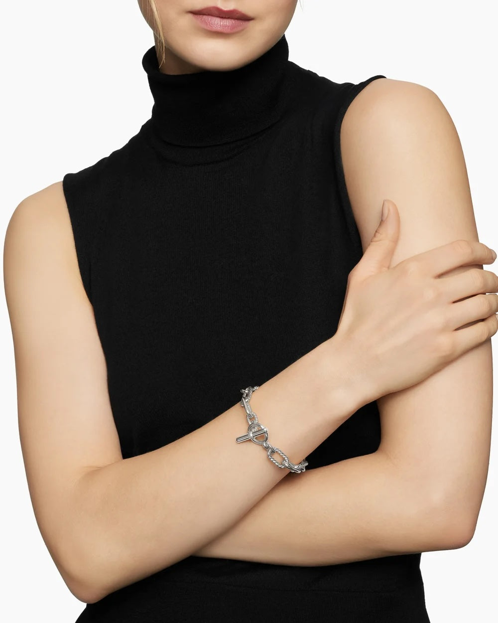 DY STERLING SILVER 18K YELLOW GOLD MADISON® TOGGLE CHAIN BRACELET
