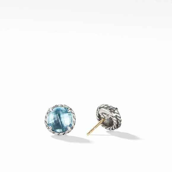 DY STERLING SILVER BLUE TOPAZ PETITE CHÂTELAINE® STUD EARRINGS
