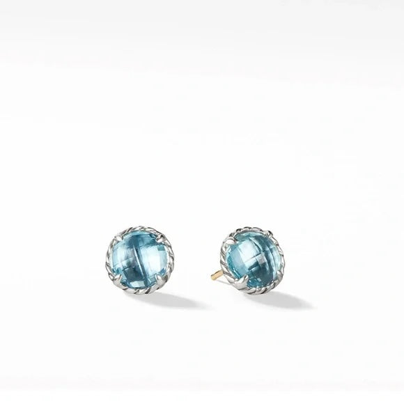 DY STERLING SILVER BLUE TOPAZ PETITE CHÂTELAINE® STUD EARRINGS