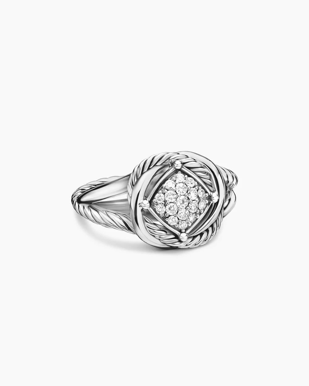 DY STERLING SILVER DIAMOND PAVE INFINITY RING