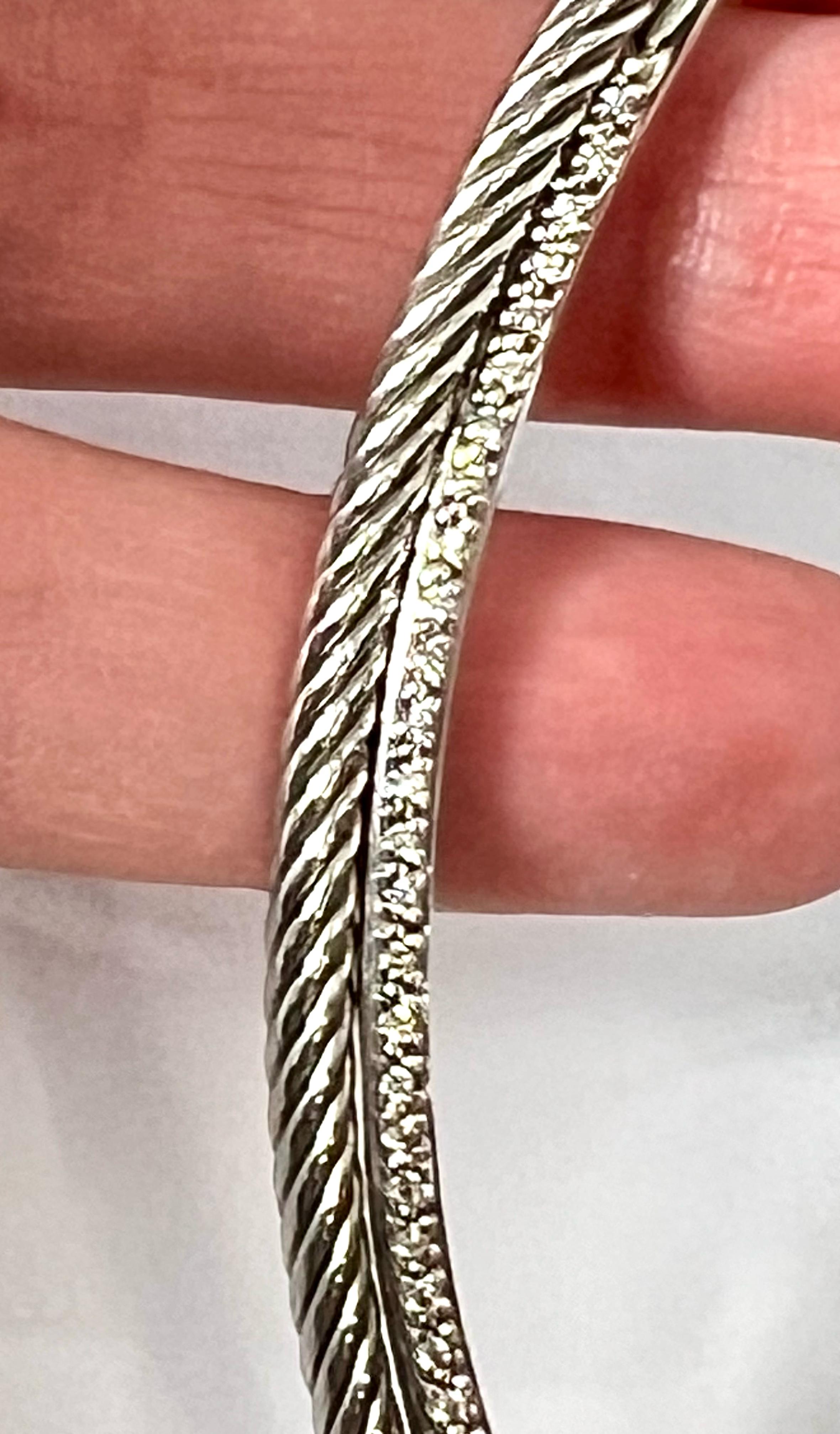 DAVID YURMAN STERLING SILVER 925 DIAMOND CROSSOVER COLLECTION NECKLACE