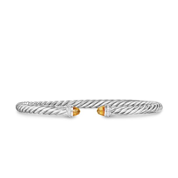 DY Cablespira® FLEX STERLING SILVER CITRINE & DIAMONDS BRACELET