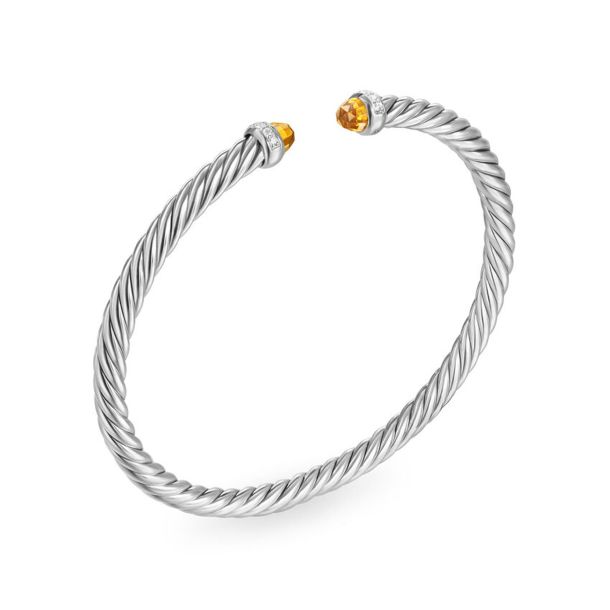 DY Cablespira® FLEX STERLING SILVER CITRINE & DIAMONDS BRACELET