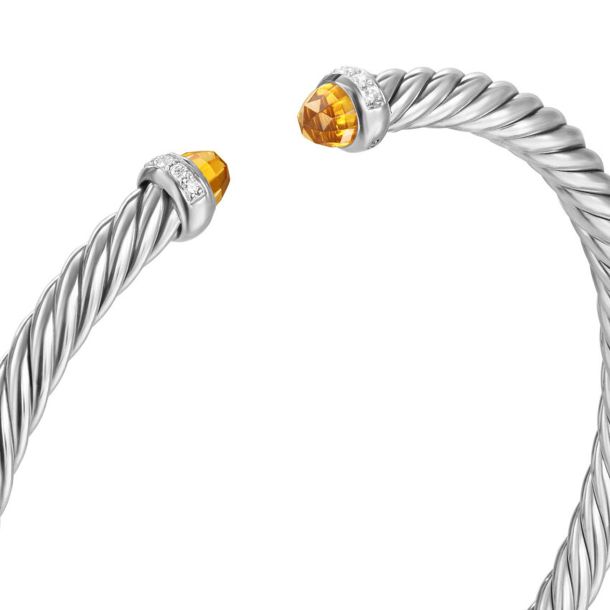 DY Cablespira® FLEX STERLING SILVER CITRINE & DIAMONDS BRACELET