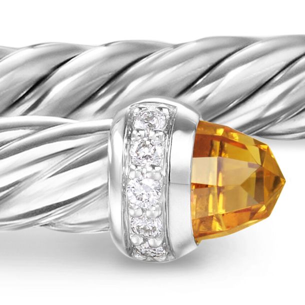 DY Cablespira® FLEX STERLING SILVER CITRINE & DIAMONDS BRACELET