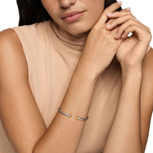 DY Cablespira® FLEX STERLING SILVER CITRINE & DIAMONDS BRACELET