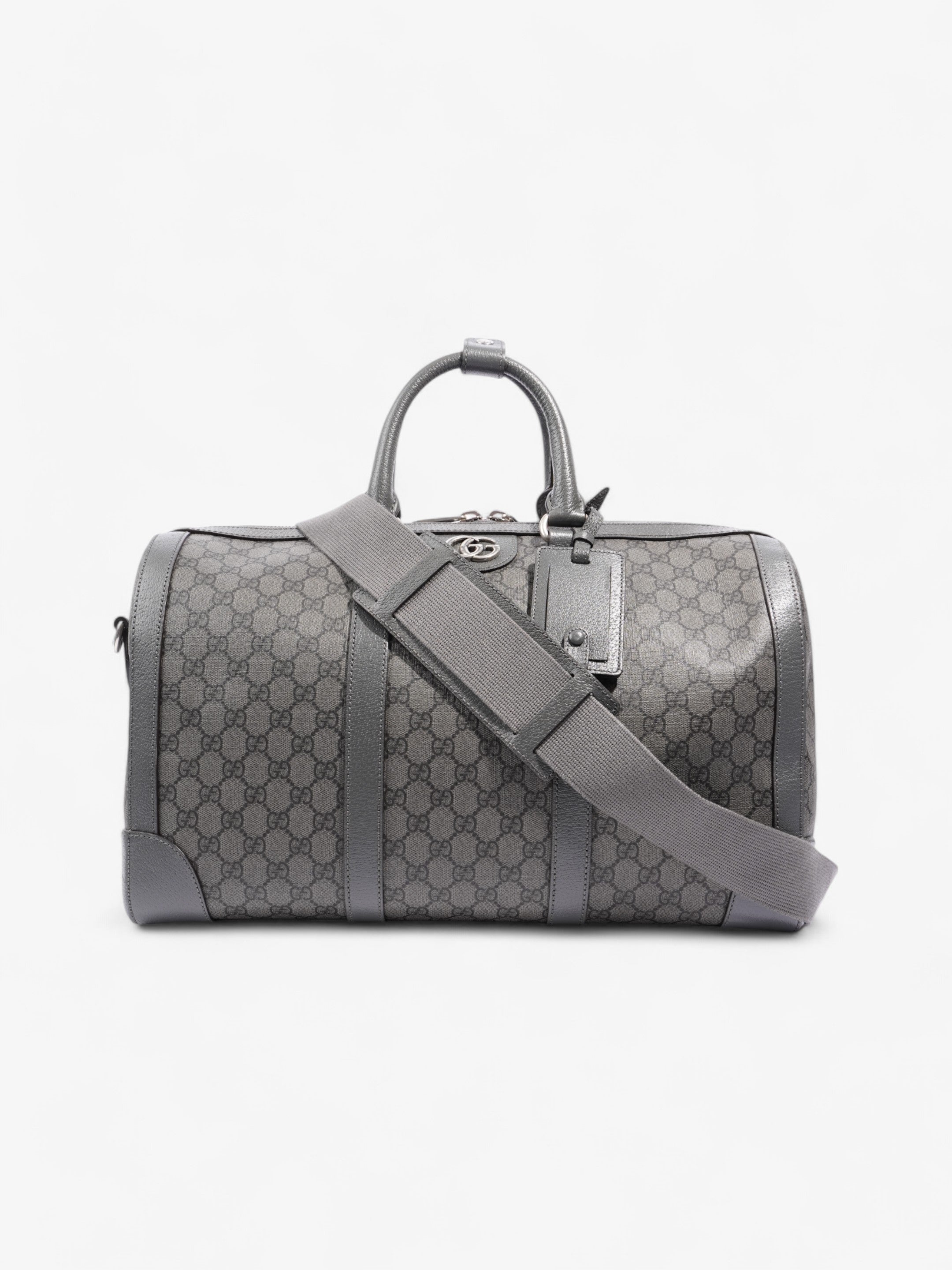 Gucci Ophidia Duffle Bag GG Supreme / Grey Coated Canvas Large