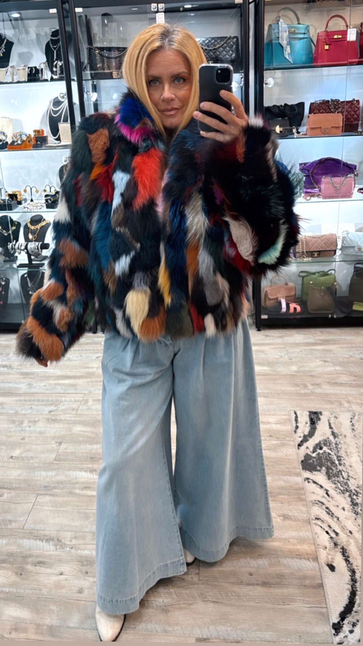 DYED FOX FUR JACKET