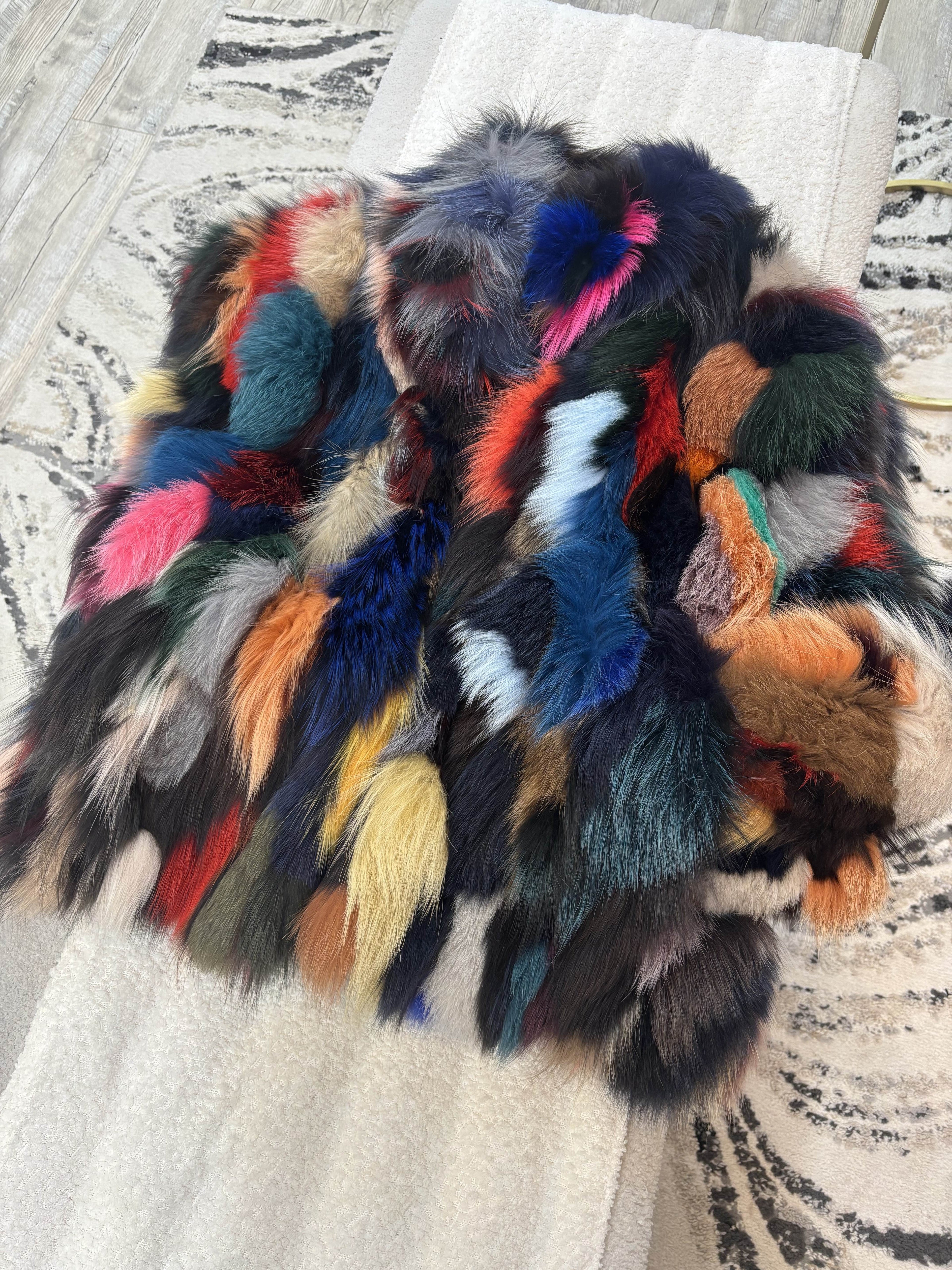 DYED FOX FUR JACKET