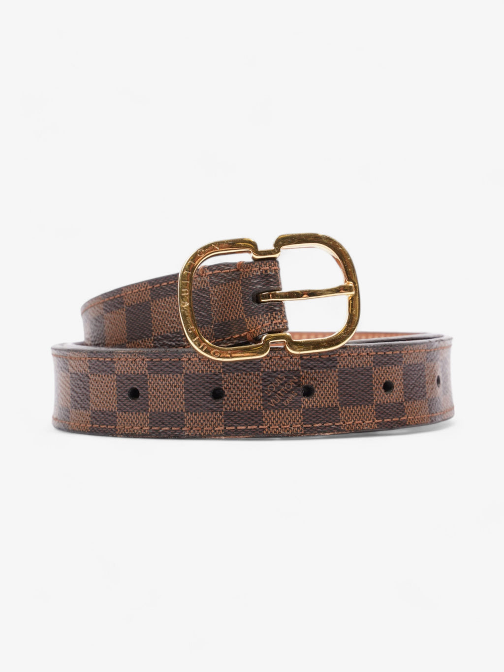 Louis Vuitton Mini 25mm Belt Damier Ebene / Gold Coated Canvas 75cm / 30"
