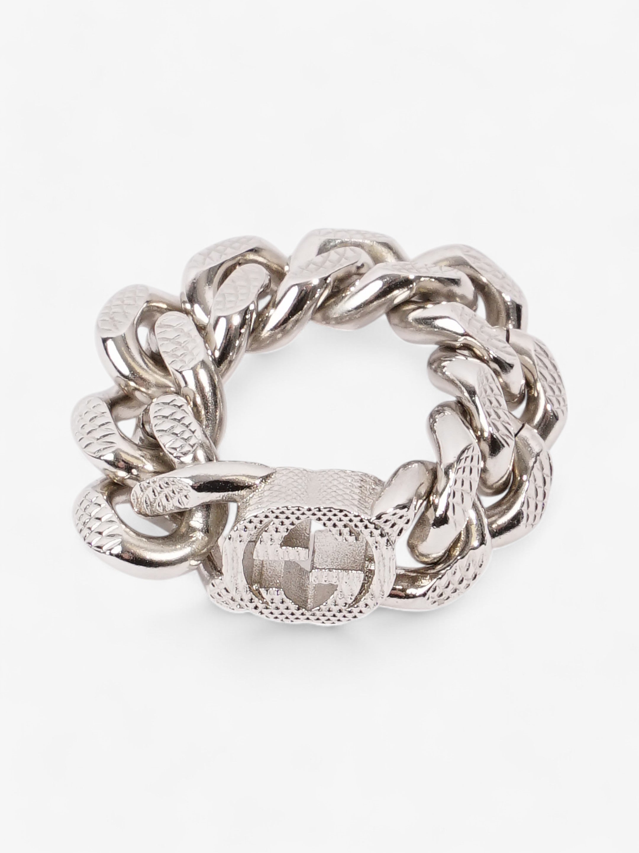 Gucci Interlocking G Gourmette Chain Ring Palladium Palladium Small (Circumference - 54mm)