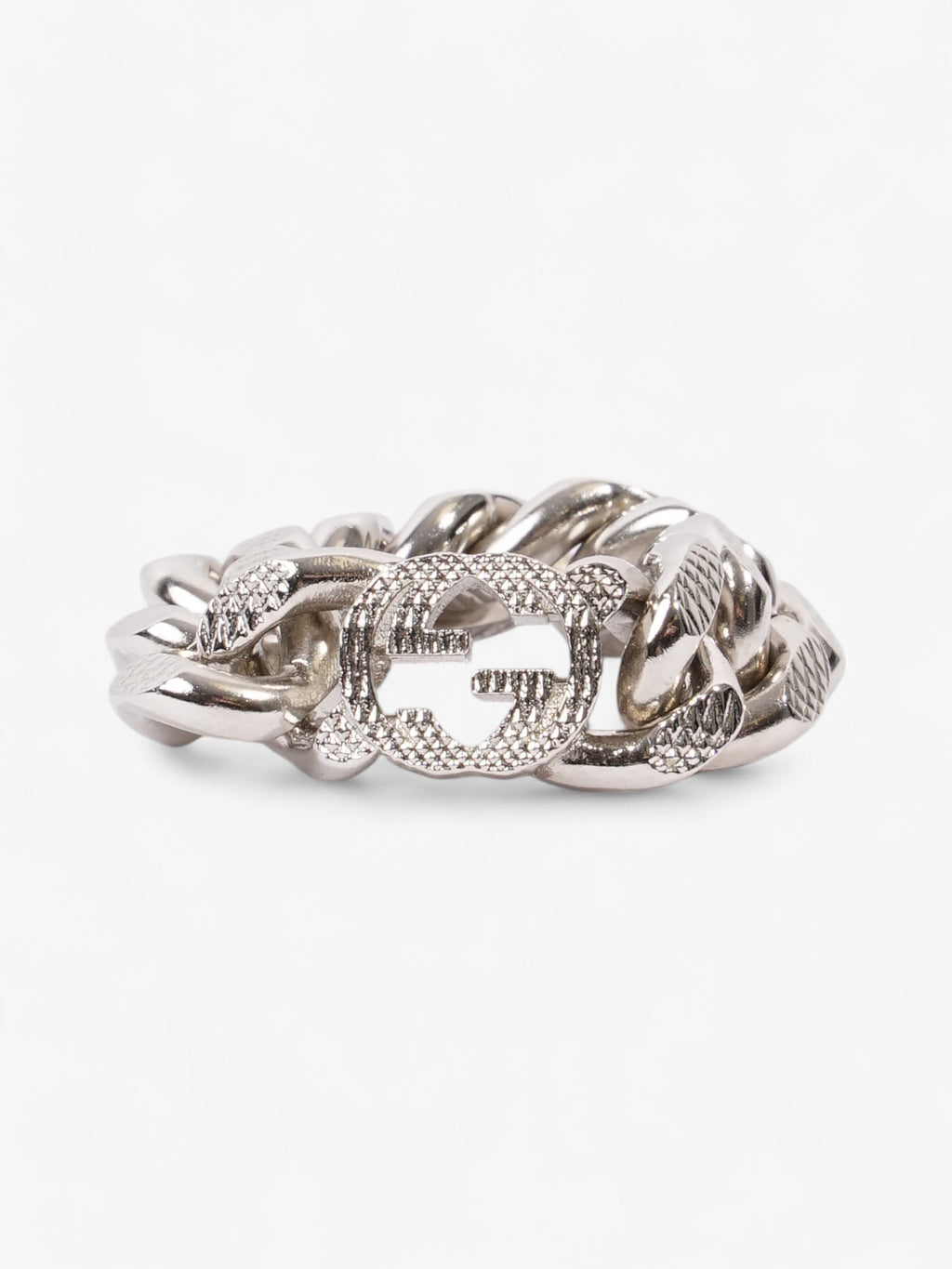 Gucci Interlocking G Gourmette Chain Ring Palladium Palladium Small (Circumference - 54mm)