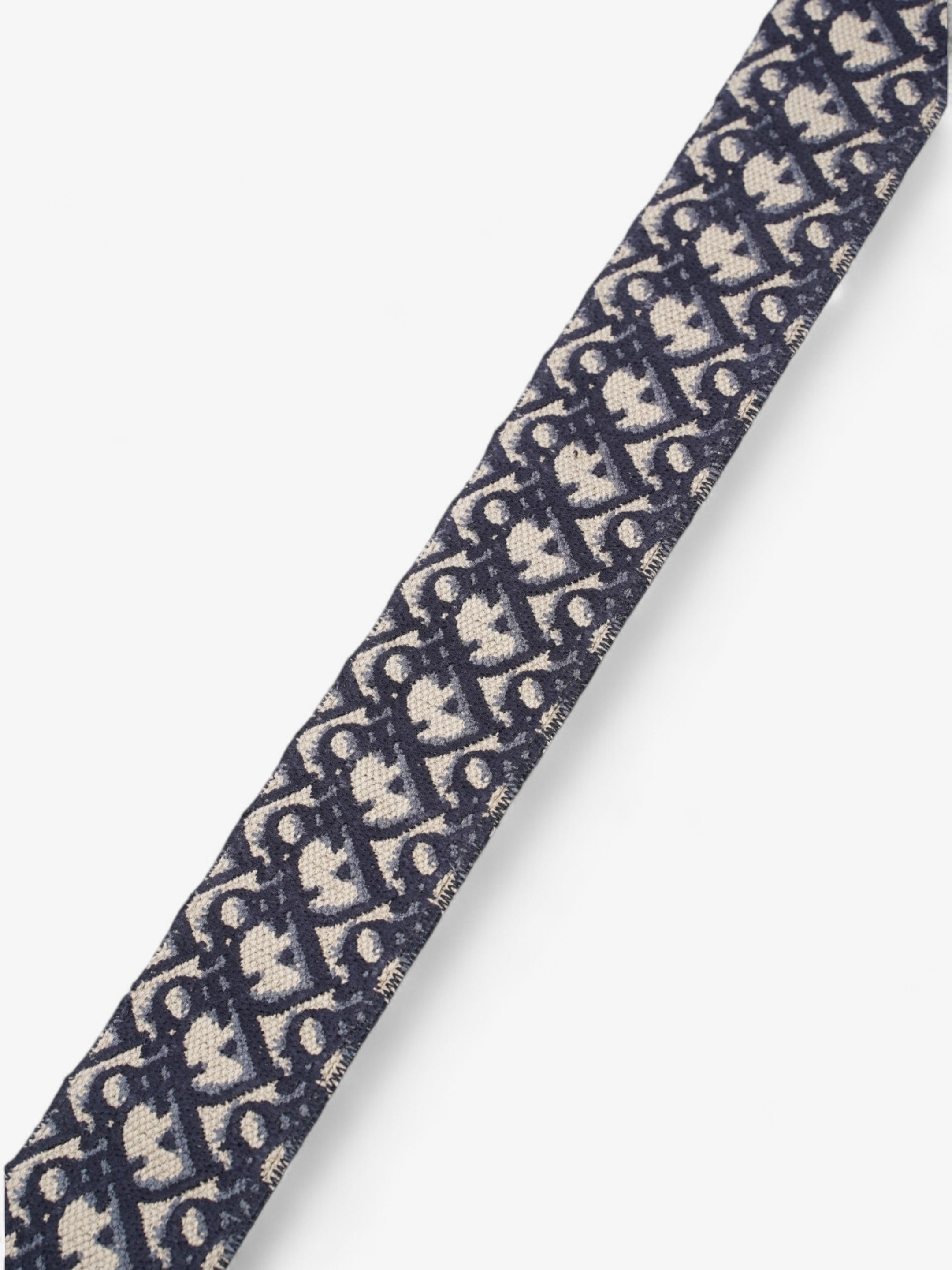 Christian Dior Adjustable Shoulder Strap With Ring Blue Oblique Cotton