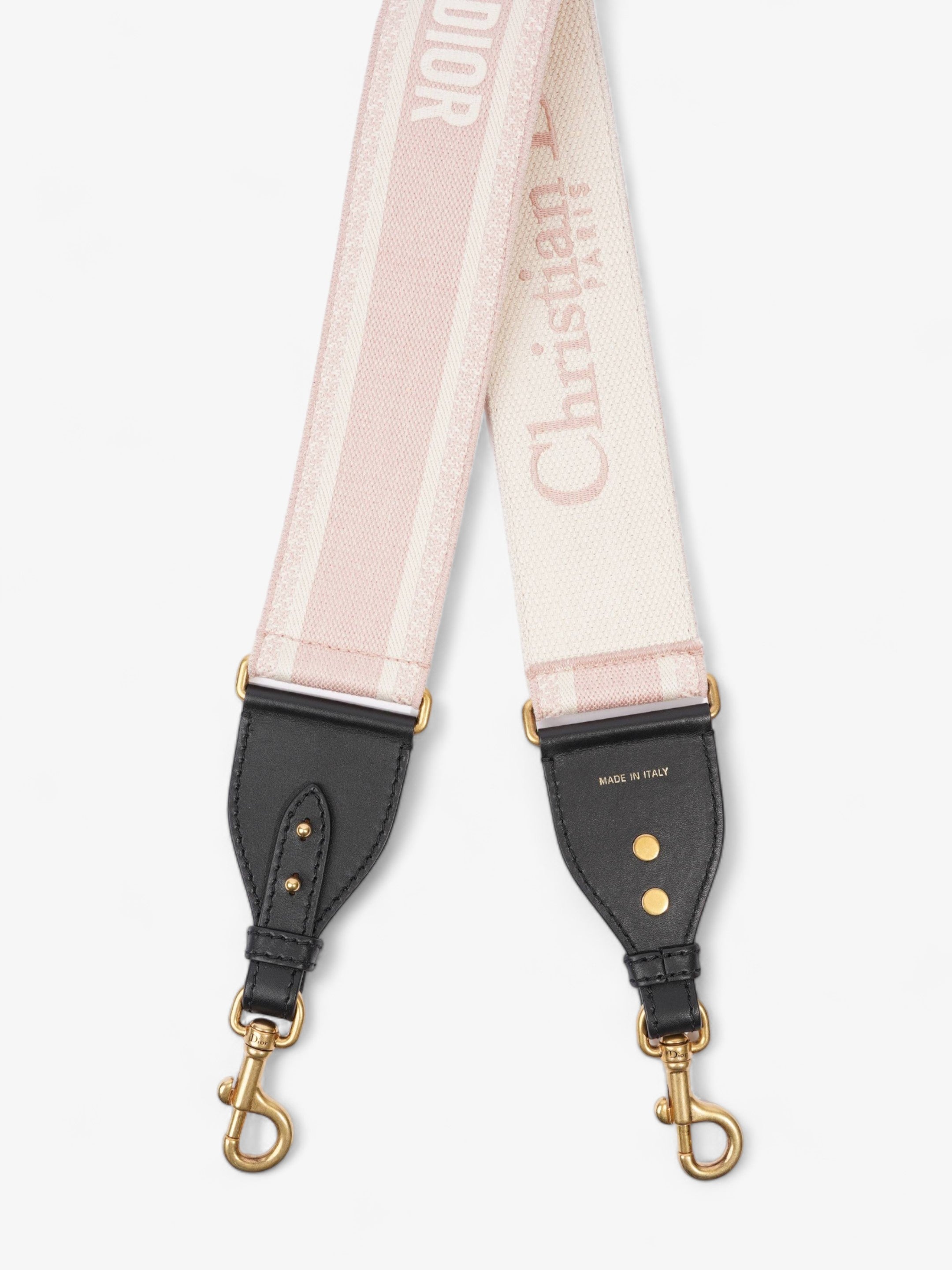 Christian Dior Embroidered Strap Pink / cream Canvas