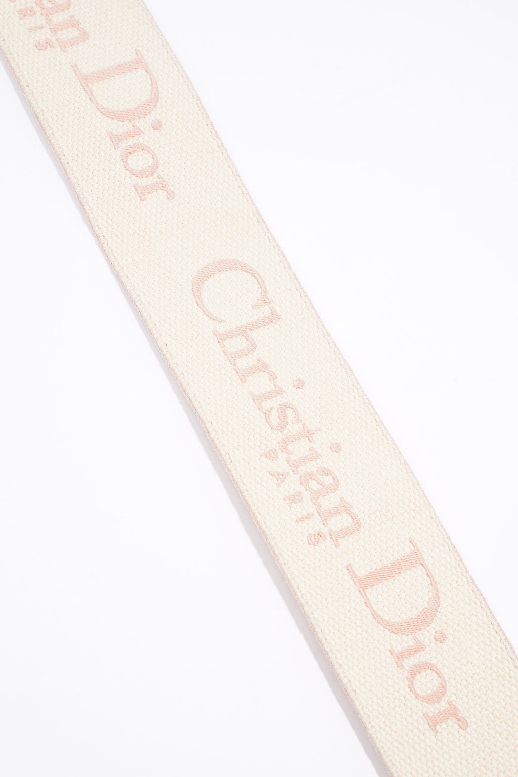 Christian Dior Embroidered Strap Pink / cream Canvas
