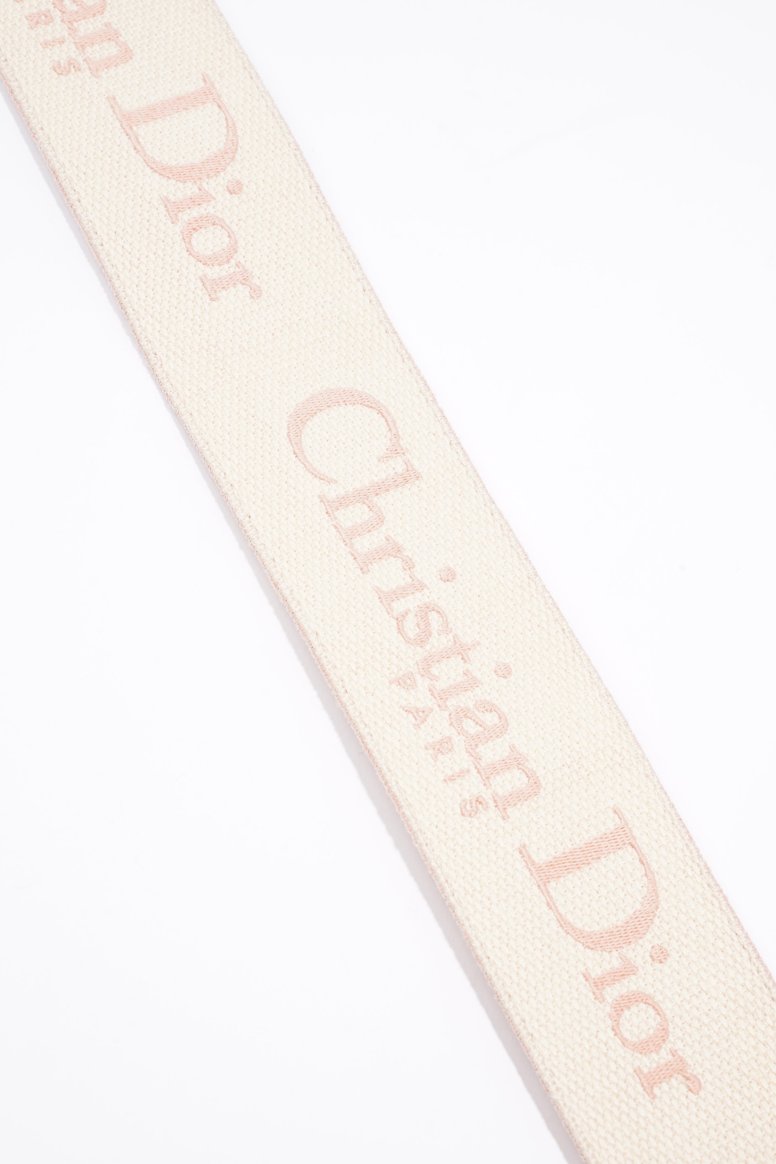 Christian Dior Embroidered Strap Pink / cream Canvas