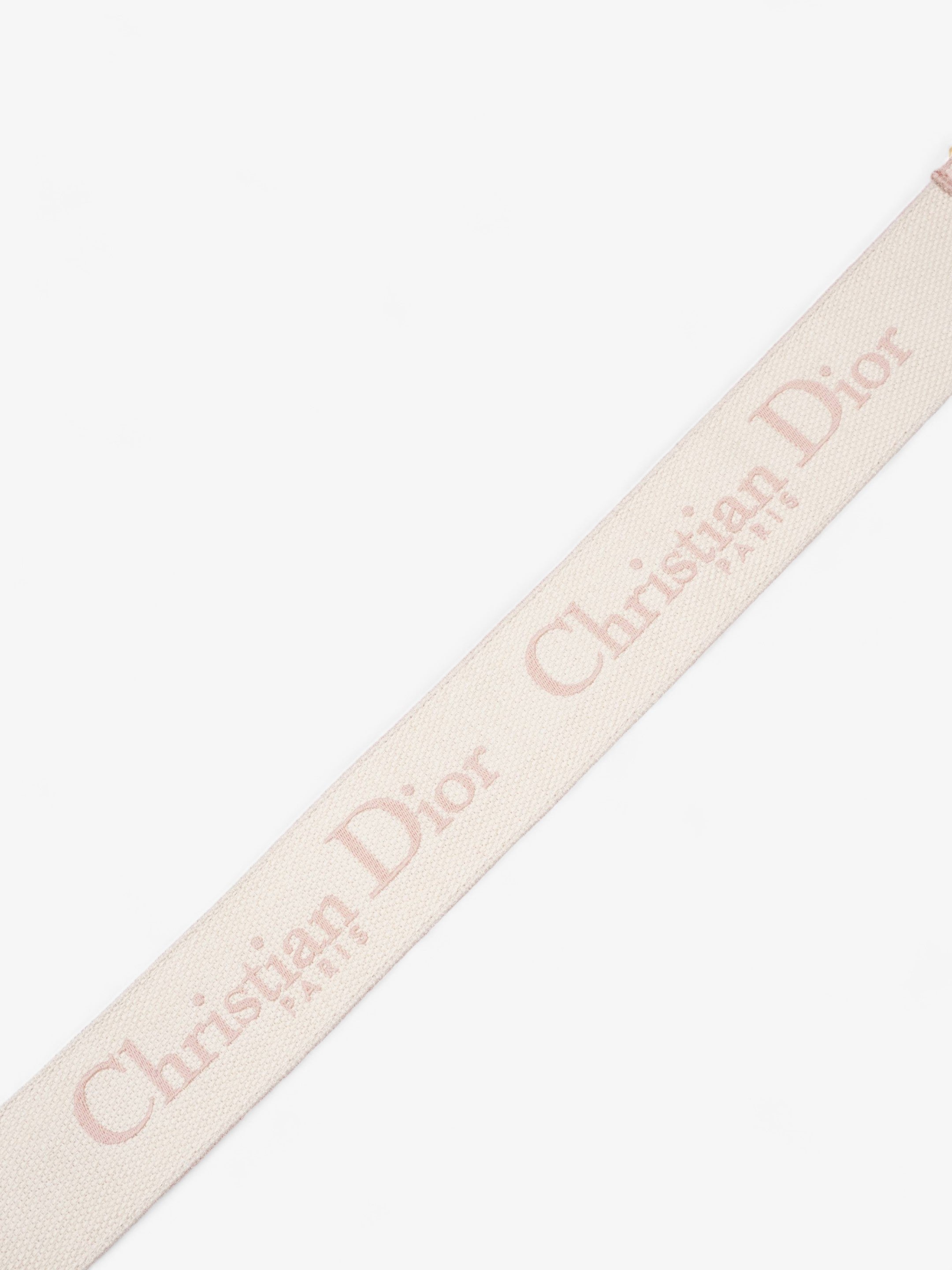 Christian Dior Embroidered Strap Pink / cream Canvas