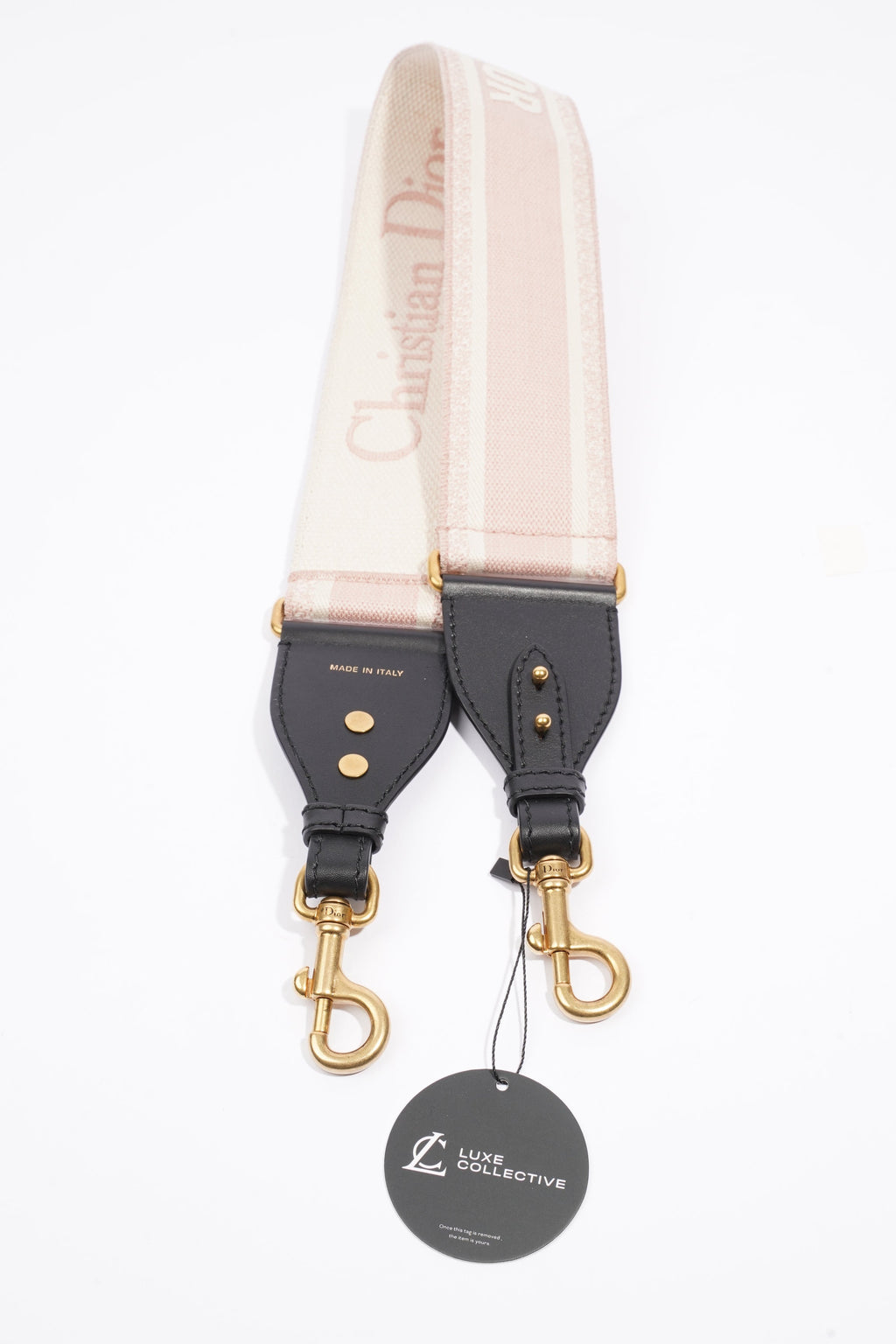 Christian Dior Embroidered Strap Pink / cream Canvas