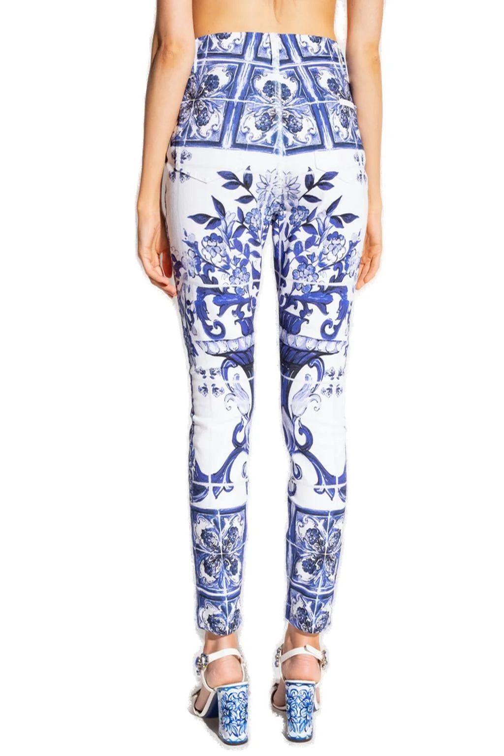 DOLCE & GABBANA MAJOLICA PRINT GRACE JEANS