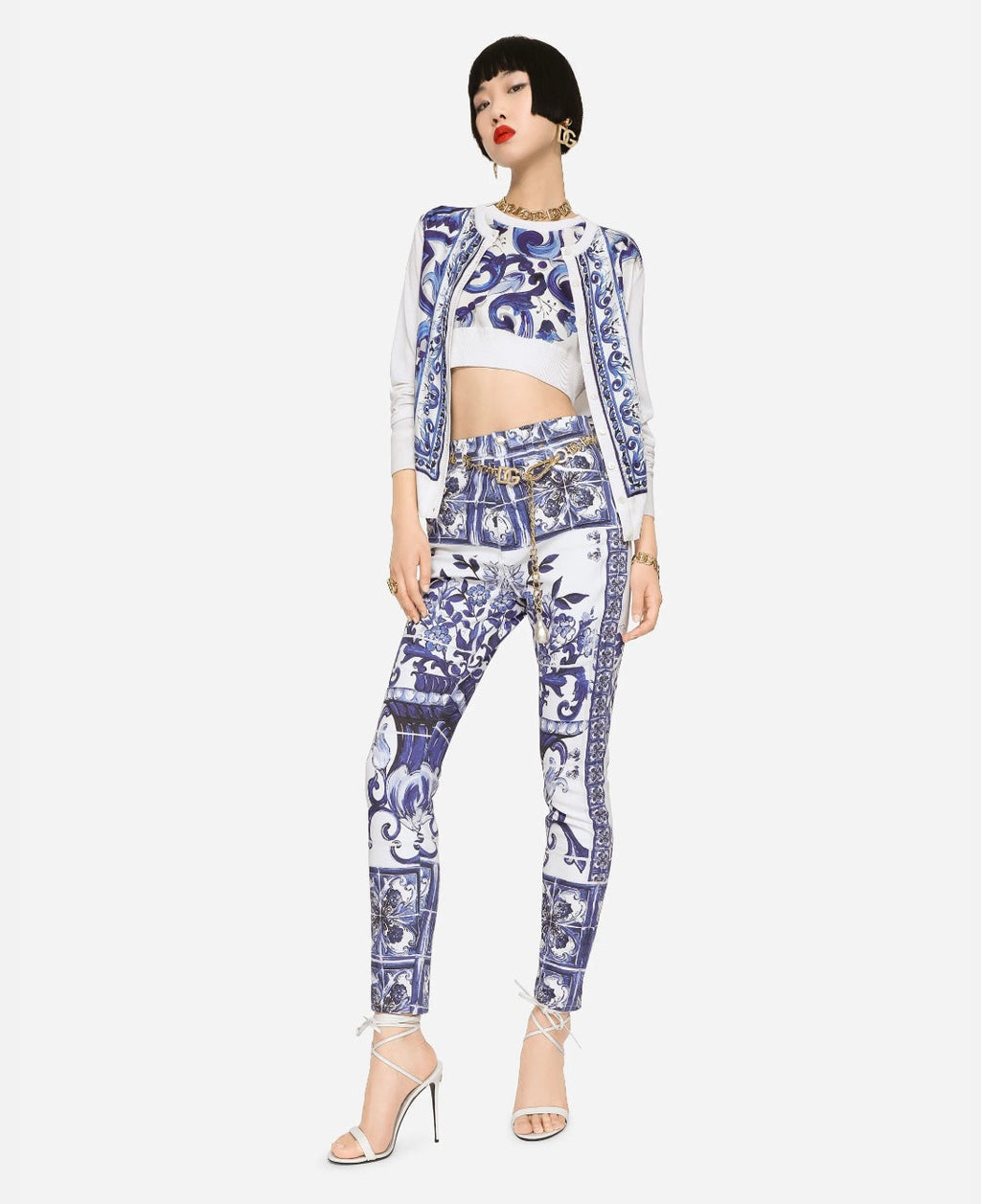 DOLCE & GABBANA MAJOLICA PRINT GRACE JEANS