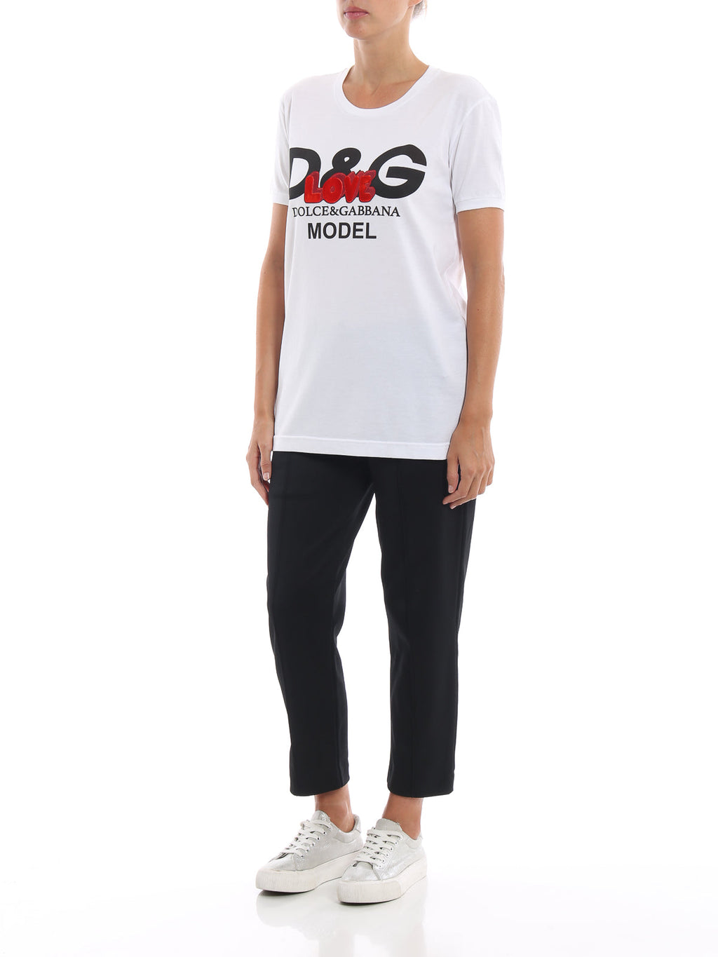 DOLCE & GABBANA MODEL LOVE EMBROIDERY TEE
