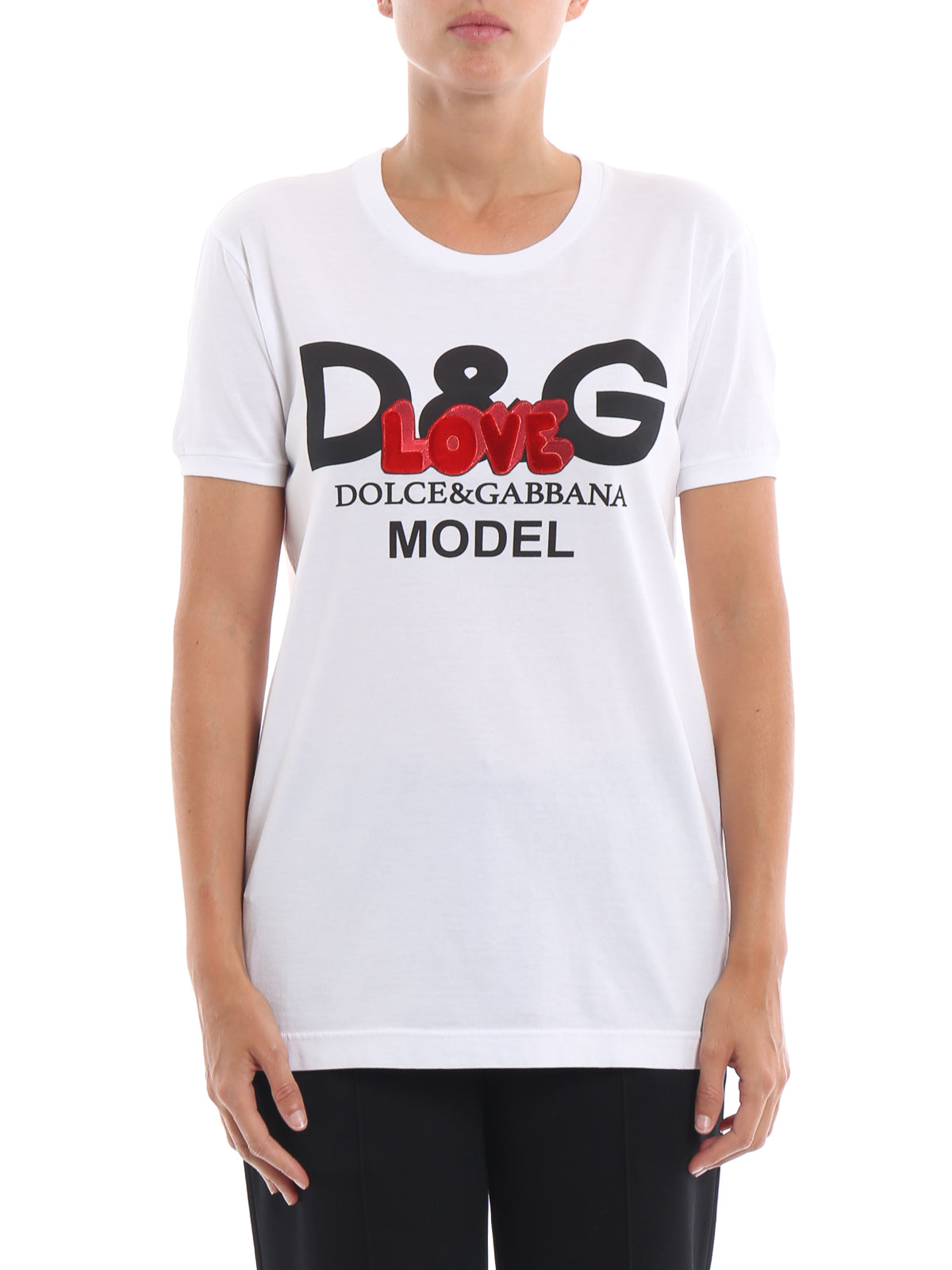 DOLCE & GABBANA MODEL LOVE EMBROIDERY TEE