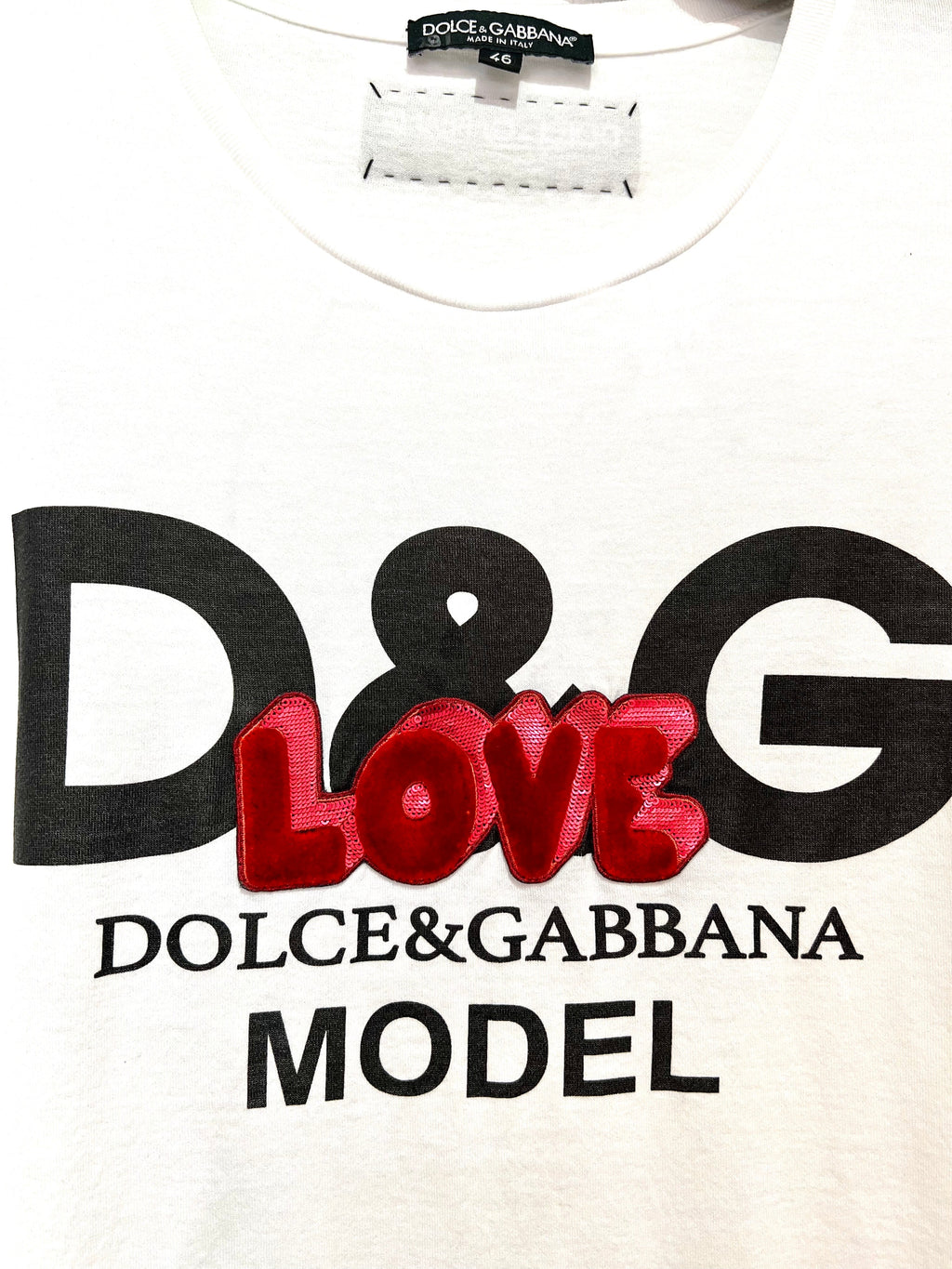 DOLCE & GABBANA MODEL LOVE EMBROIDERY TEE