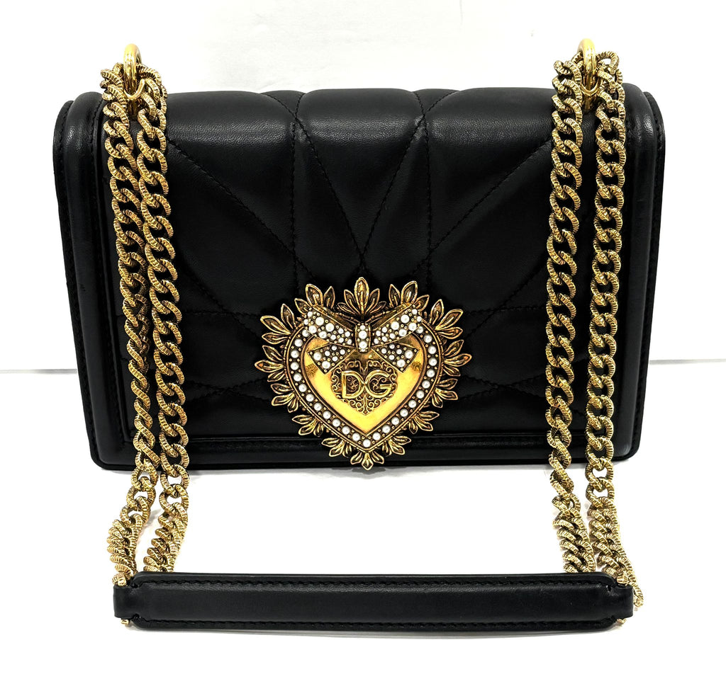 DOLCE & GABBANA MEDIUM DEVOTION QUILTED NAPPA LEATHER BAG
