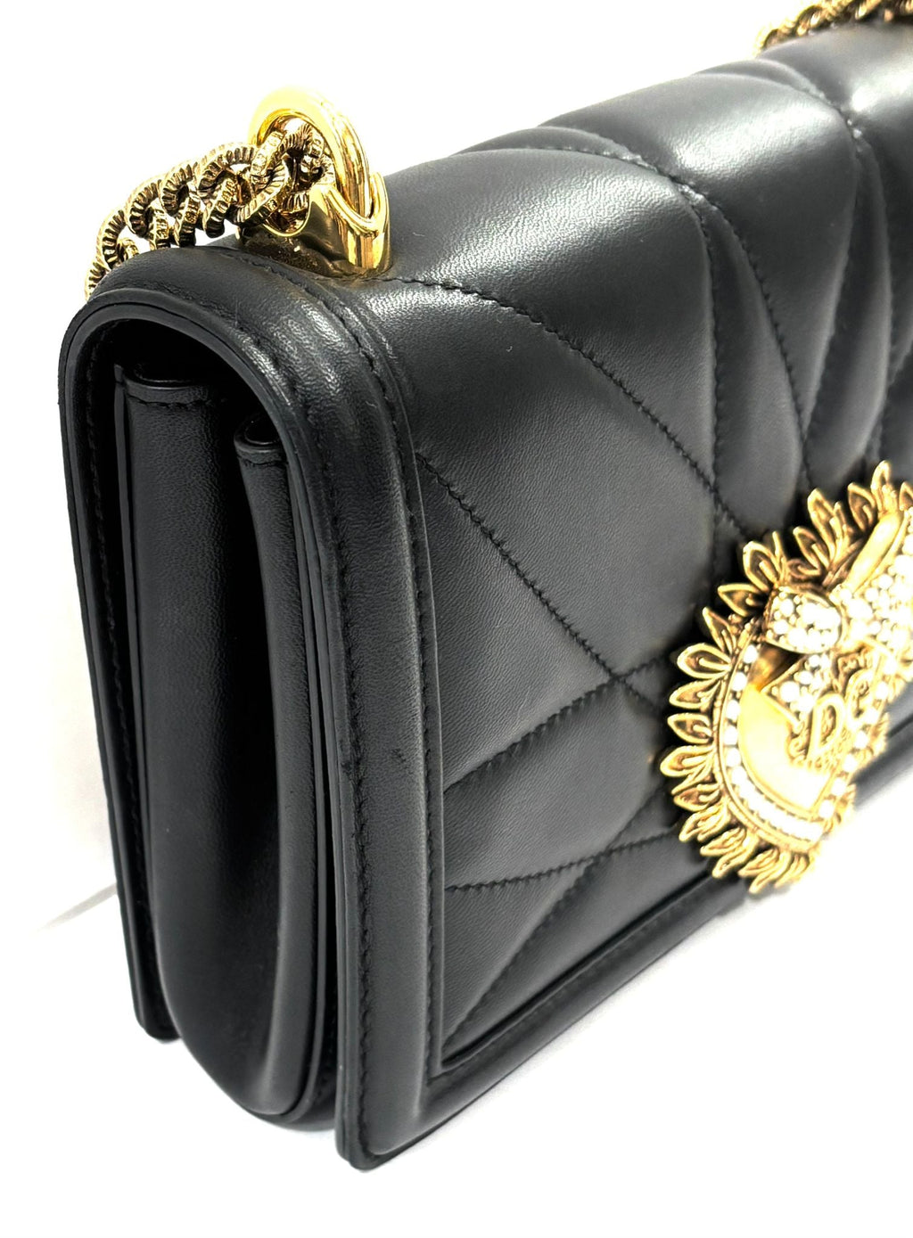 DOLCE & GABBANA MEDIUM DEVOTION QUILTED NAPPA LEATHER BAG