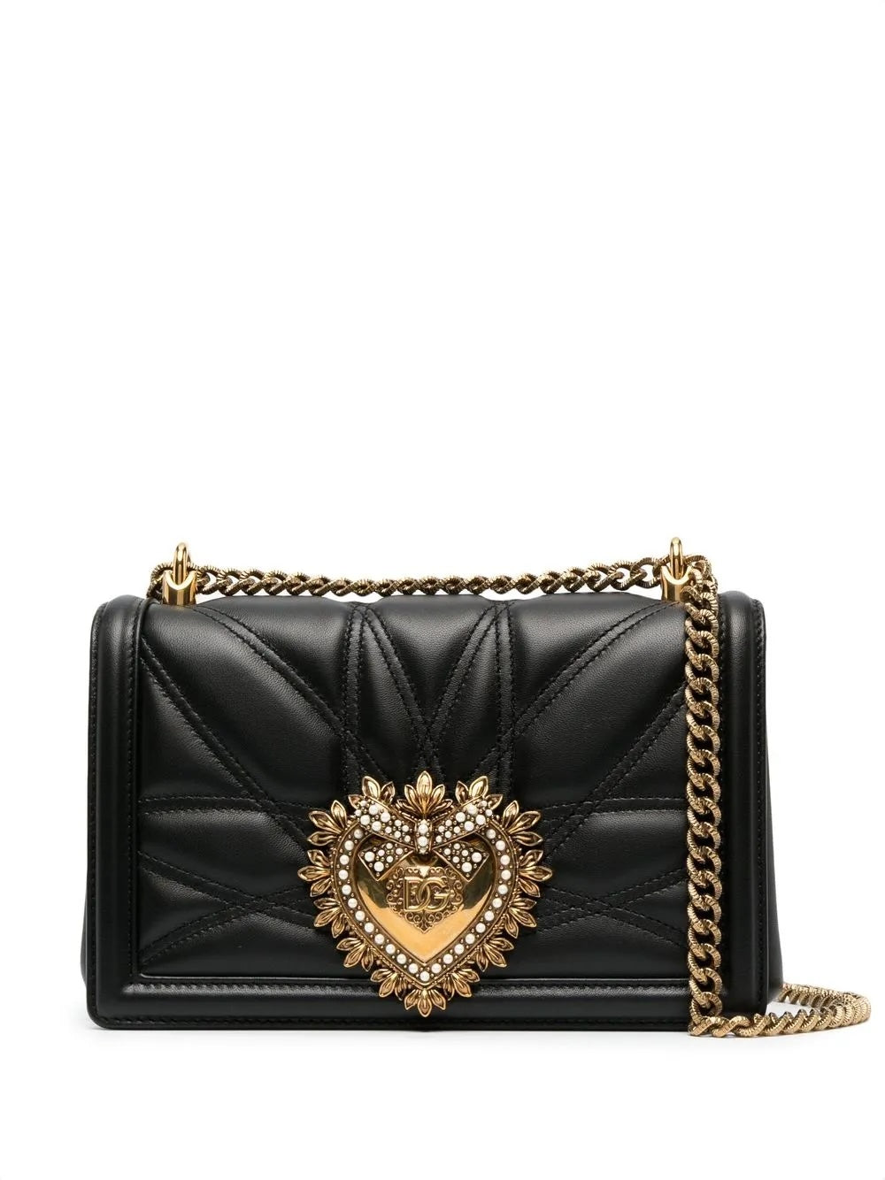 DOLCE & GABBANA MEDIUM DEVOTION QUILTED NAPPA LEATHER BAG