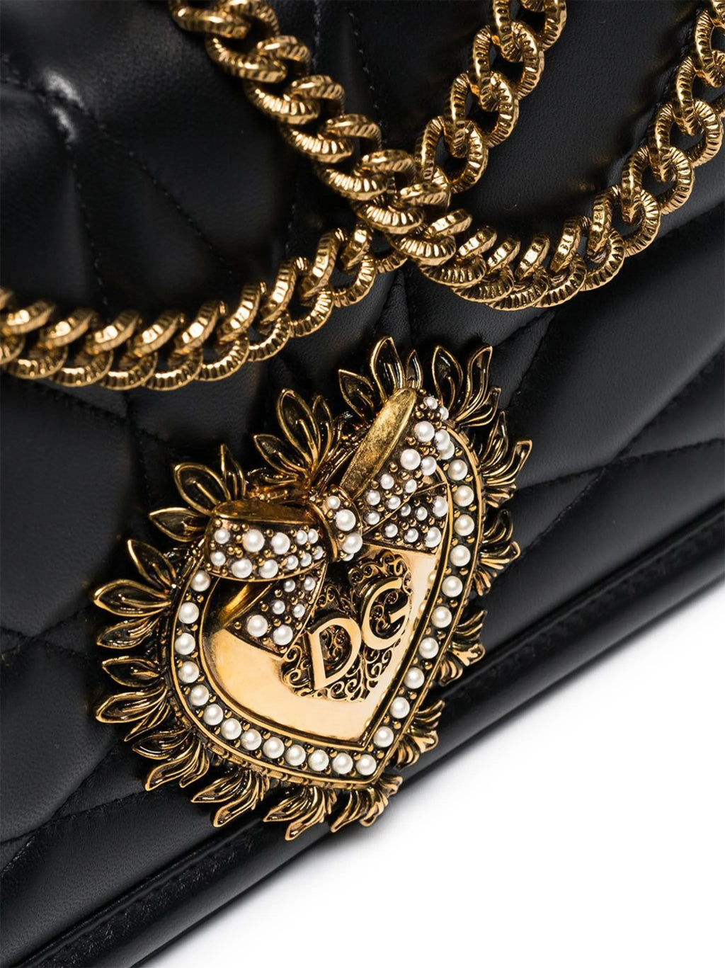 DOLCE & GABBANA MEDIUM DEVOTION QUILTED NAPPA LEATHER BAG