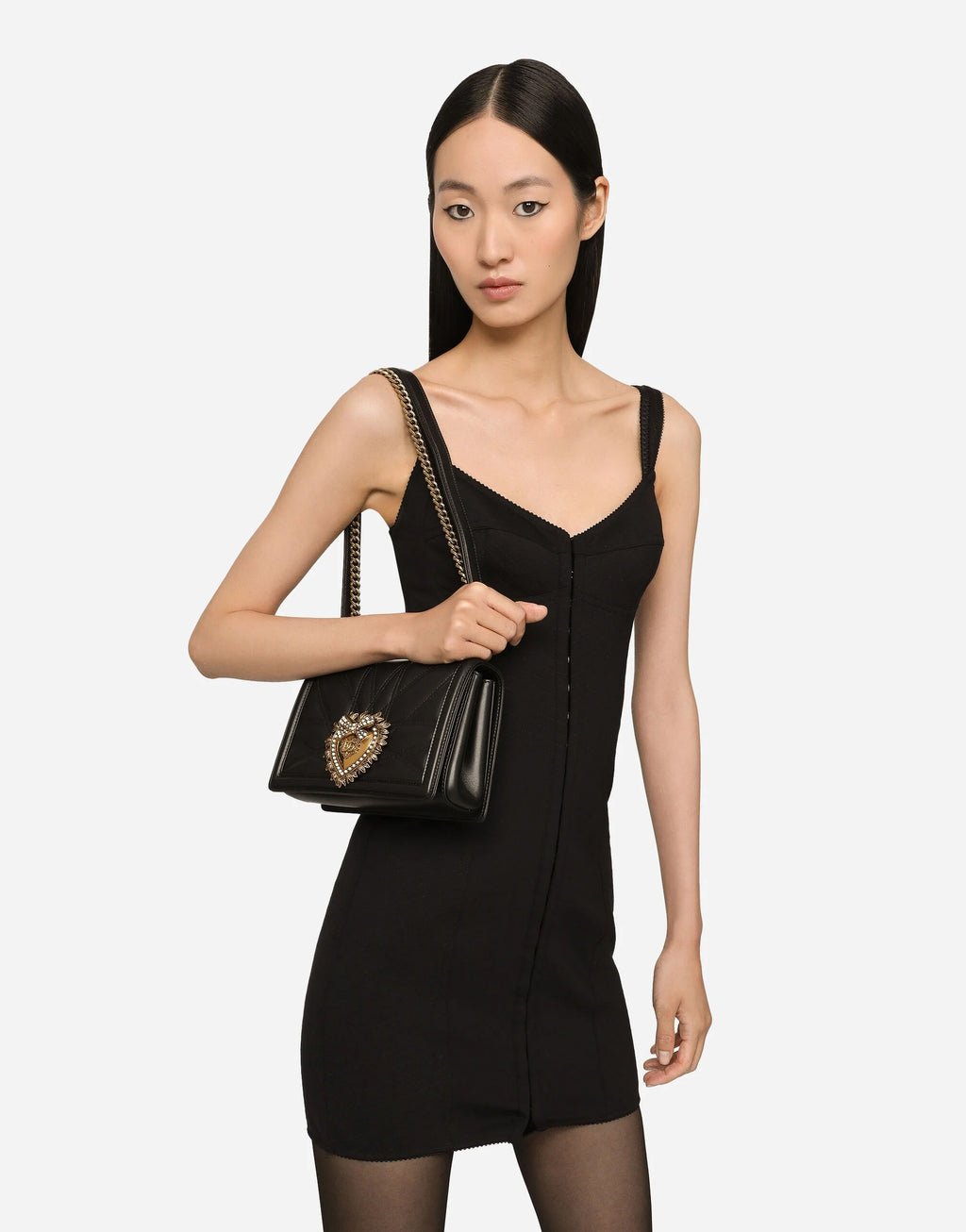 DOLCE & GABBANA MEDIUM DEVOTION QUILTED NAPPA LEATHER BAG