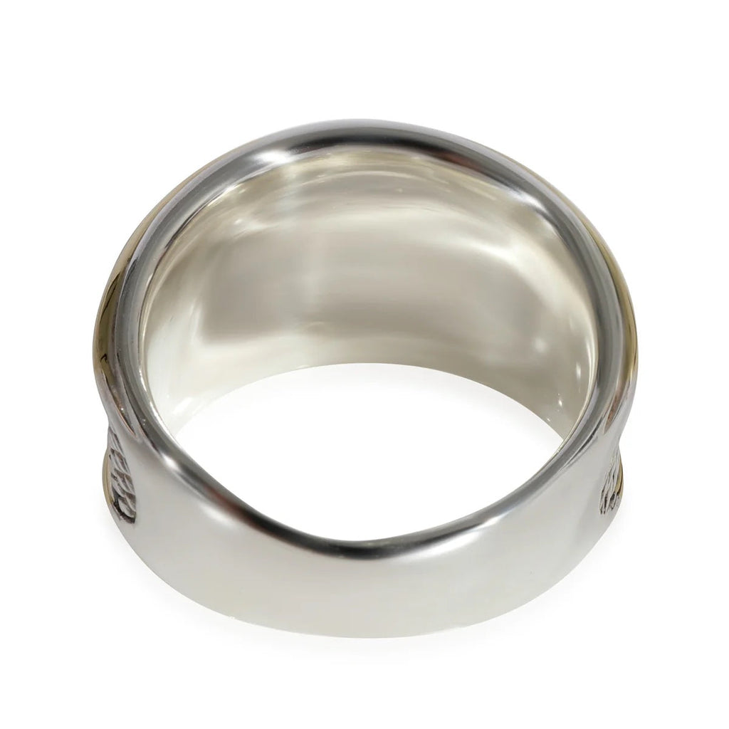DAVID YURMAN FIVE ROW CABEL STERLING SILVER 18K GOLD RING