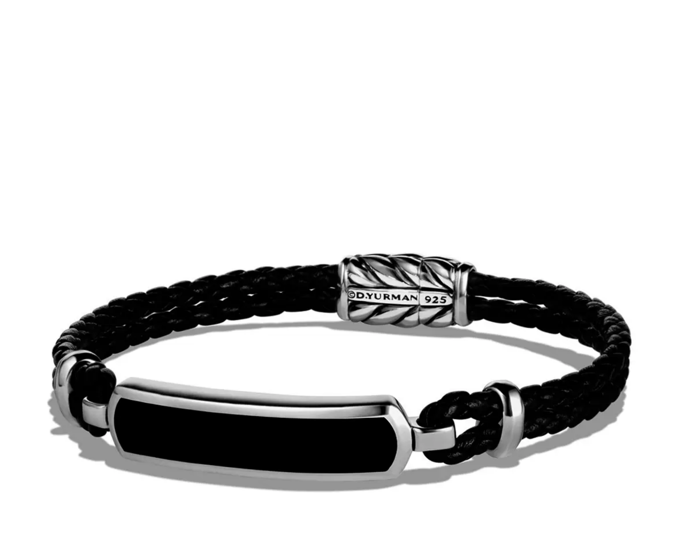 DAVID YURMAN Men's Leather Station Bracelet with Onyx
